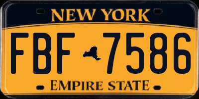 NY license plate FBF7586