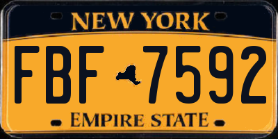 NY license plate FBF7592