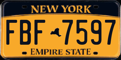 NY license plate FBF7597