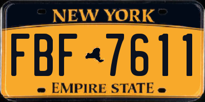 NY license plate FBF7611