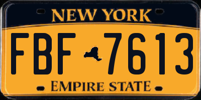 NY license plate FBF7613