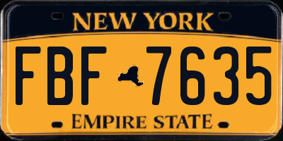 NY license plate FBF7635