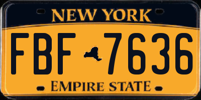 NY license plate FBF7636