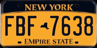 NY license plate FBF7638