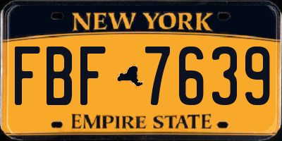 NY license plate FBF7639