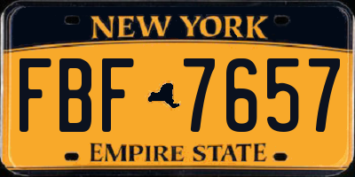 NY license plate FBF7657