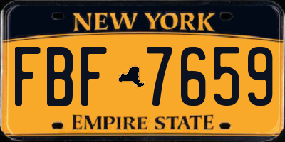 NY license plate FBF7659
