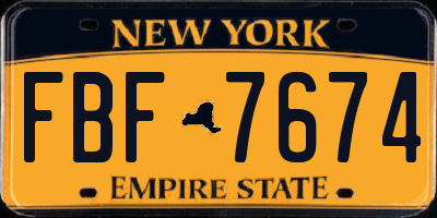 NY license plate FBF7674