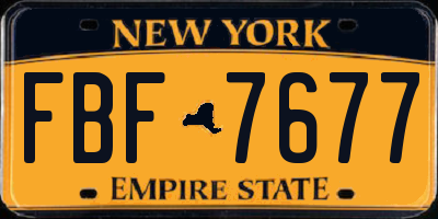 NY license plate FBF7677