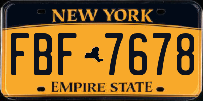 NY license plate FBF7678