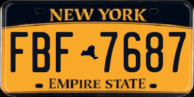NY license plate FBF7687