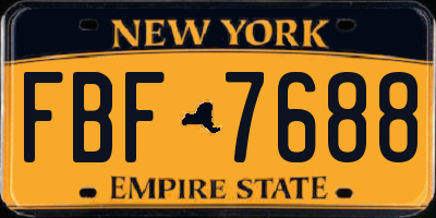 NY license plate FBF7688