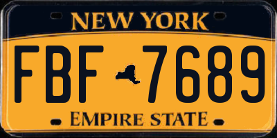 NY license plate FBF7689