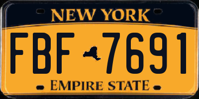 NY license plate FBF7691