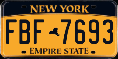 NY license plate FBF7693