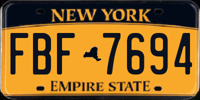 NY license plate FBF7694