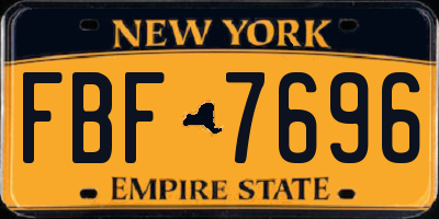 NY license plate FBF7696