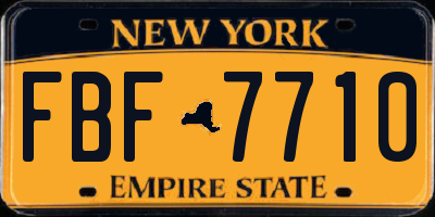 NY license plate FBF7710