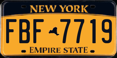NY license plate FBF7719