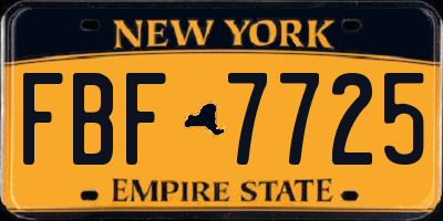 NY license plate FBF7725