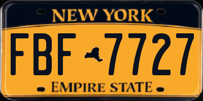 NY license plate FBF7727