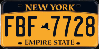 NY license plate FBF7728