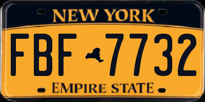 NY license plate FBF7732