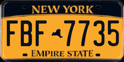 NY license plate FBF7735