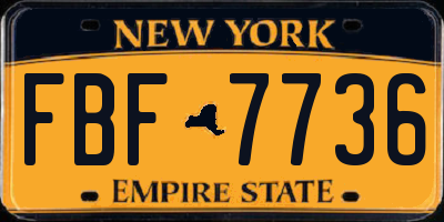 NY license plate FBF7736
