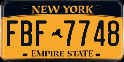 NY license plate FBF7748
