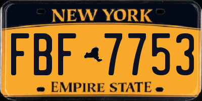 NY license plate FBF7753