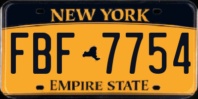 NY license plate FBF7754