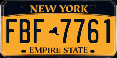 NY license plate FBF7761