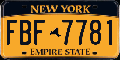 NY license plate FBF7781