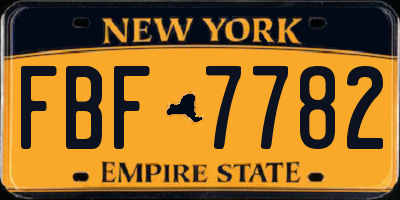 NY license plate FBF7782