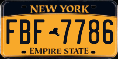 NY license plate FBF7786