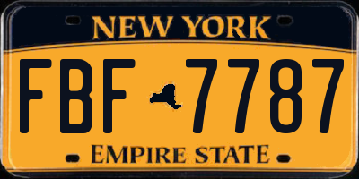 NY license plate FBF7787