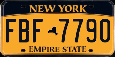 NY license plate FBF7790