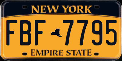 NY license plate FBF7795