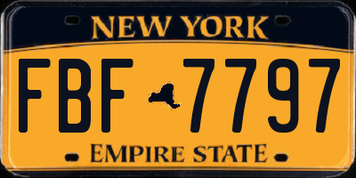 NY license plate FBF7797