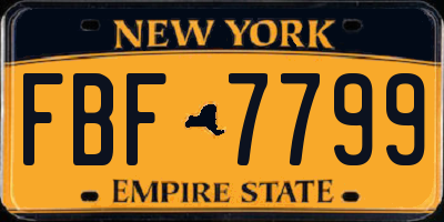 NY license plate FBF7799