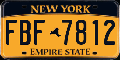 NY license plate FBF7812