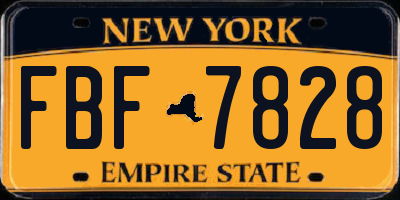 NY license plate FBF7828