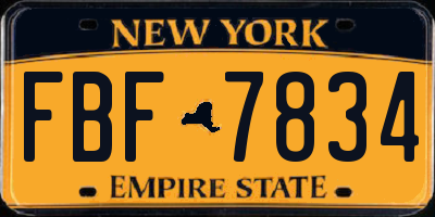 NY license plate FBF7834