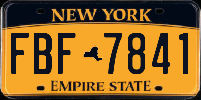 NY license plate FBF7841