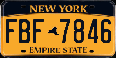 NY license plate FBF7846