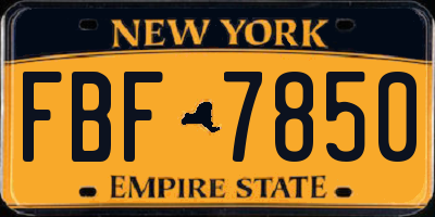 NY license plate FBF7850