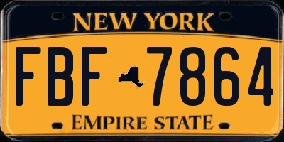 NY license plate FBF7864