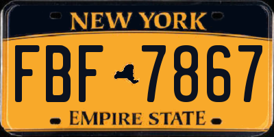 NY license plate FBF7867