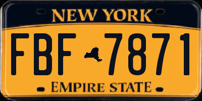 NY license plate FBF7871